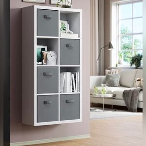 🔸️Gray Canvas Dual Handle Collapsible Storage Bin Set of 4